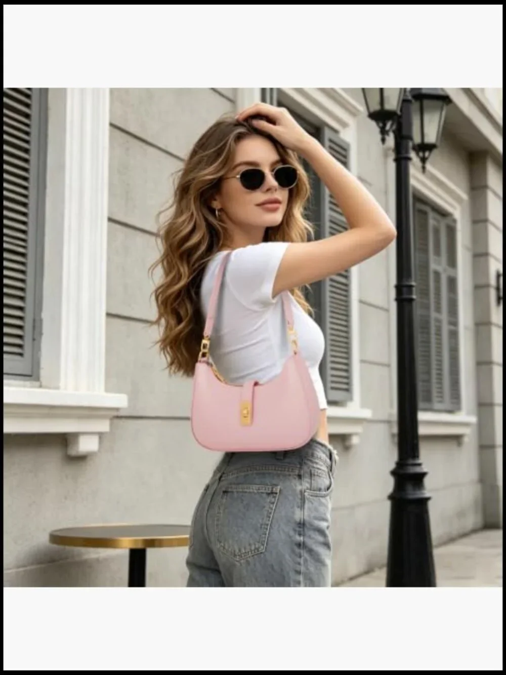 Cute Hobo Handbag Vegan Leather Retro Small Clutch Purse with Zipper